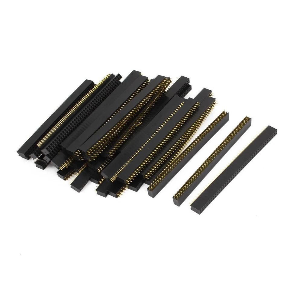 Jst Connector Strip 40Pin 1x40 Single Row Male and Female 2.54 Breakable Pin Header Connector Strip for Arduino Black